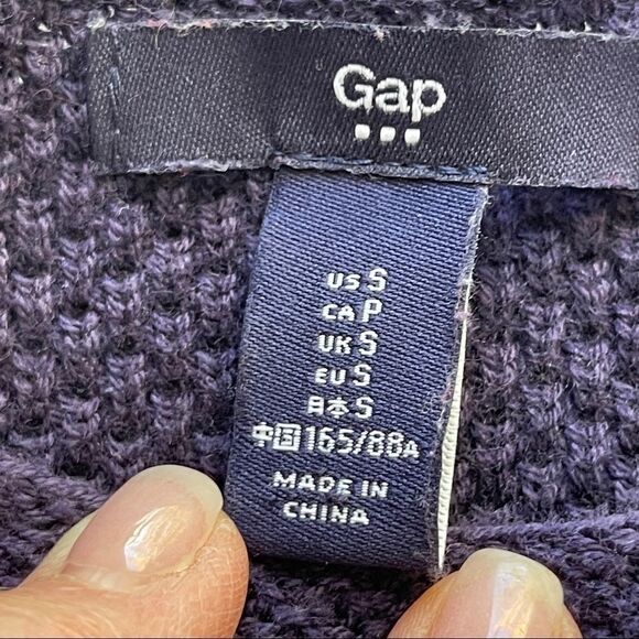 Gap Modern Eggplant Purple‎ Waffle Knit Long Sleeve Boatneck Sweater - Picture 7 of 12